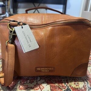 Re:designed Project 79 Leather Knitting Crochet Project Bag Crossbody